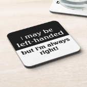 Humor van linkshandigen bier onderzetter (Linkerzijde)