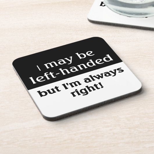 Humor van linkshandigen bier onderzetter (Linkerzijde)