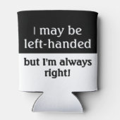 Humor van linkshandigen blikjeskoeler (Achterkant)