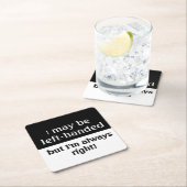 Humor van linkshandigen kartonnen onderzetters (Insitu)