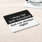 Humor van linkshandigen kartonnen onderzetters (Schuin)