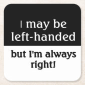 Humor van linkshandigen kartonnen onderzetters (Voorkant)