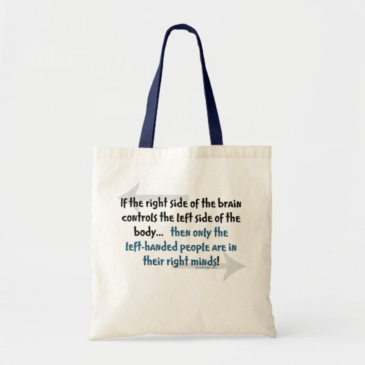 Humor van linkshandigen tote bag (Voorkant)