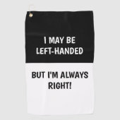 Humor van linkshandigen | ZWARTE WITTE Golfhanddoek (Voorkant)