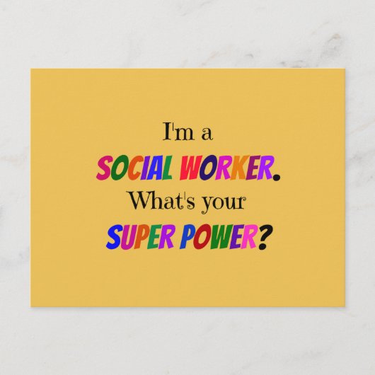 Humor van maatschappelijk werkers briefkaart (Voorkant)
