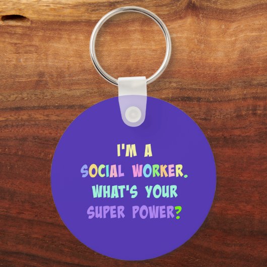 Humor van maatschappelijk werkers, pasteelbriefing sleutelhanger (Achterkant)