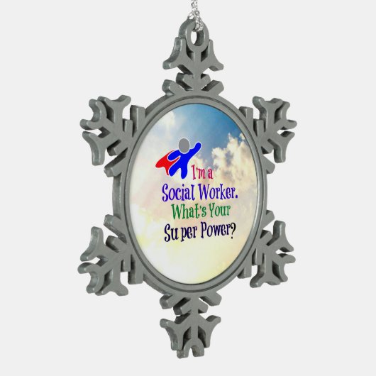 Humor van maatschappelijk werkers tin sneeuwvlok ornament (Links)