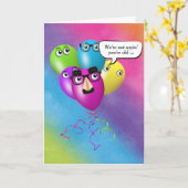 Humor van regenboogvogels uit groep kaart (Gele Bloem)