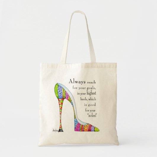 Humor van schoeisel met hoge hiel tote bag (Voorkant)