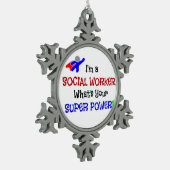 Humor van Sociaal Werkers Tin Sneeuwvlok Ornament (Links)