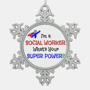 Humor van Sociaal Werkers Tin Sneeuwvlok Ornament