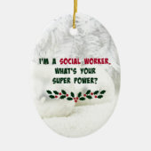 Humor van Sociaal Werkers, Vakantiekleuren Keramisch Ornament (Voorkant)