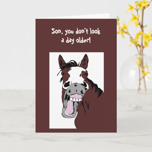 Humor van Son Birthday over de heuvel Kaart (Gele Bloem)