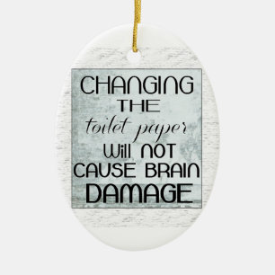 humor van toiletpapier keramisch ornament