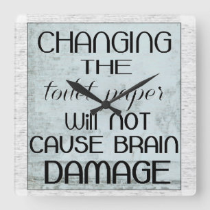 humor van toiletpapier vierkante klok