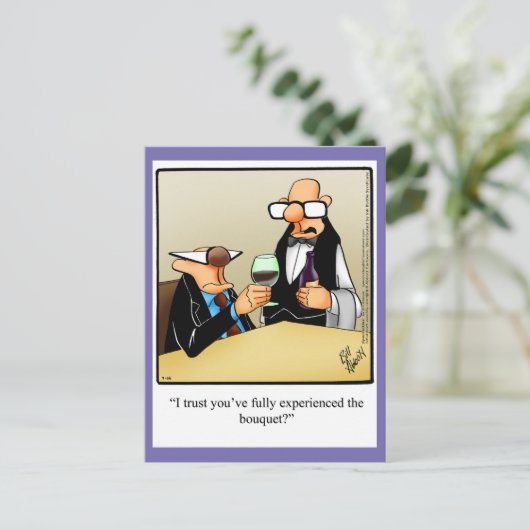 Humor van wijn "Ervaar het Briefkaart van Bouquet" (Staand voorkant)