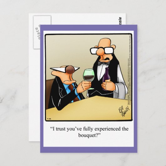 Humor van wijn "Ervaar het Briefkaart van Bouquet" (Voorkant / Achterkant)