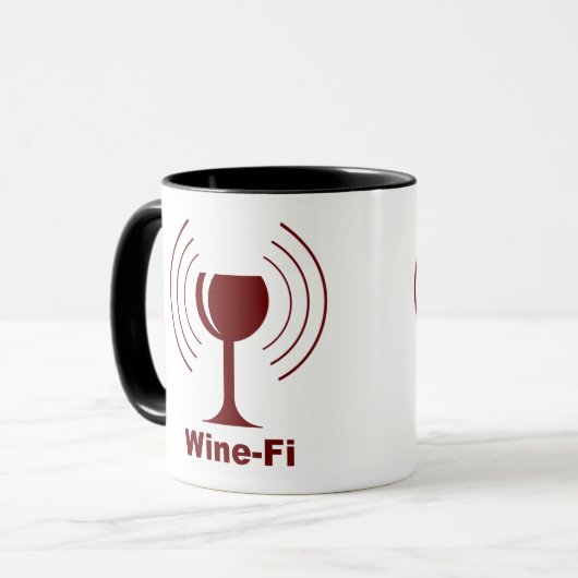 Humor van wijn mok (Voorkant links)