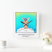 Humor van wijn "spectickles" Wall Clock Gift Vierkante Klok (Huis)