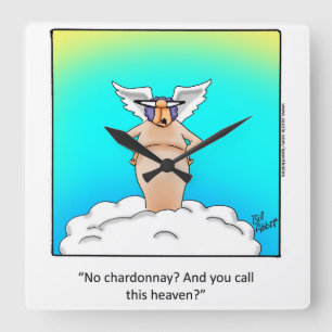 Humor van wijn "spectickles" Wall Clock Gift Vierkante Klok