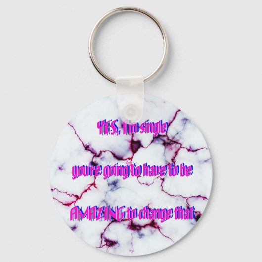 Humor - Verbluffend & Single Sleutelhanger (Voorkant)