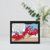 Humor Verjaardag Kaart met twee krabben (Staand voorkant)