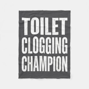 Humor Verstopte Badkamer Toilet Kampioen Grap Fleece Deken