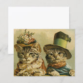  Humor, Victoriaans Bride Groom Katten in Petten (Voorkant / Achterkant)