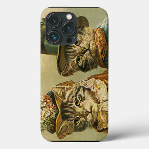  Humor, Victoriaans Bride Groom Katten in Petten iPhone 13 Pro Hoesje