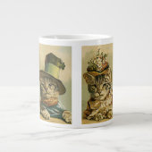  Humor, Victoriaans Bride Groom Katten in Petten Grote Koffiekop (Voorkant)