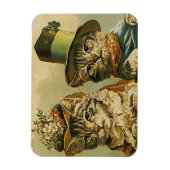  Humor, Victoriaans Bride Groom Katten in Petten Magneet (Verticaal)