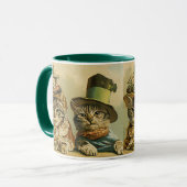  Humor, Victoriaans Bride Groom Katten in Petten Mok (Voorkant links)