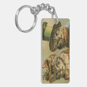  Humor, Victoriaans Bride Groom Katten in Petten Sleutelhanger (Voorkant Links)