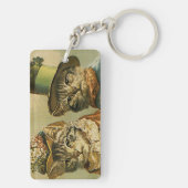  Humor, Victoriaans Bride Groom Katten in Petten Sleutelhanger (achterkant)