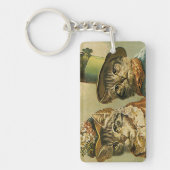  Humor, Victoriaans Bride Groom Katten in Petten Sleutelhanger (Voorkant)