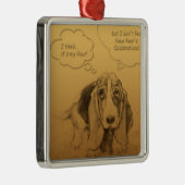 Humor Vietnamees Chinees Dog Year Square o Metalen Ornament (Rechts)