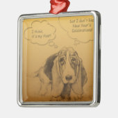 Humor Vietnamees Chinees Dog Year Square o Metalen Ornament (Links)