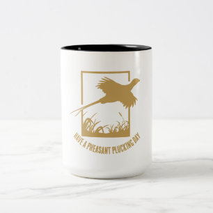 Humor Vintage Goud Fazant Jagen Tweekleurige Koffiemok