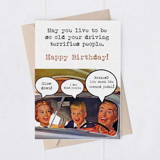 Humor Volwassen Vader Rijden Verjaardag Wenskaart Bedankkaart