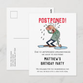 Humor voor annulering Cartoon van uitgestelde part Briefkaart (Voorkant / Achterkant)
