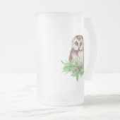 Humor voor kerstboomkoorts, Waterverf Bird Matglas Bierpul (Voorkant rechts)