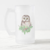 Humor voor kerstboomkoorts, Waterverf Bird Matglas Bierpul (Links)