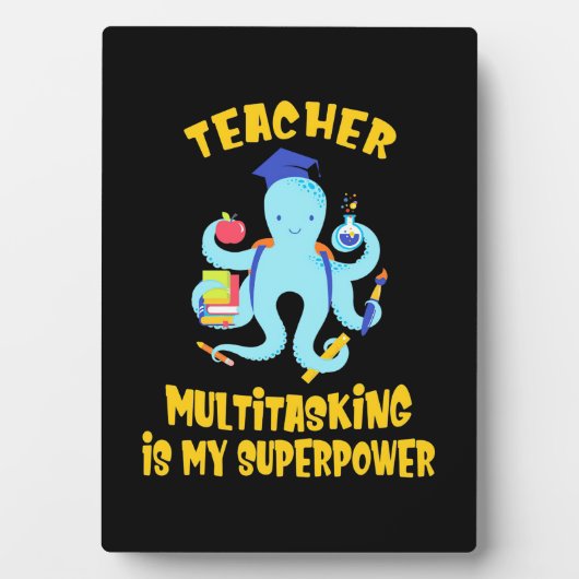 Humor voor multitasking in leraar fotoplaat (voorkant)