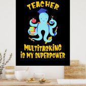 Humor voor multitasking in leraar poster (Keuken)