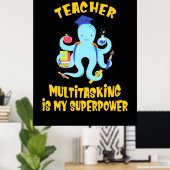 Humor voor multitasking in leraar poster (Thuiskantoor)