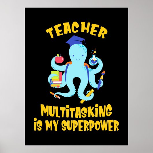 Humor voor multitasking in leraar poster (Voorkant)