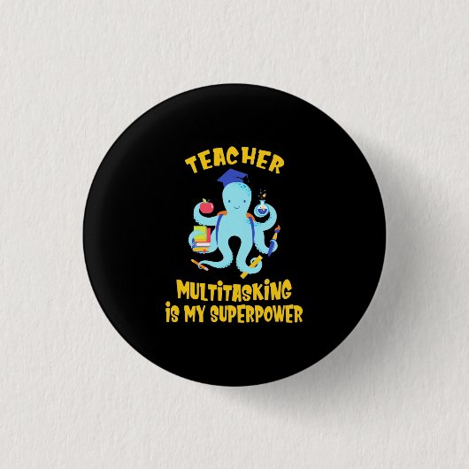 Humor voor multitasking in leraar ronde button 3,2 cm (Voorkant)