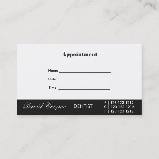 Humor voor zwarte verdeling voor orale toediening afsprakenkaartje (Achterkant)