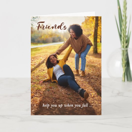 Humor vrienden helpen je op als je Herfst Kaart (Voorkant)
