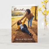 Humor vrienden helpen je op als je Herfst Kaart (Gele Bloem)